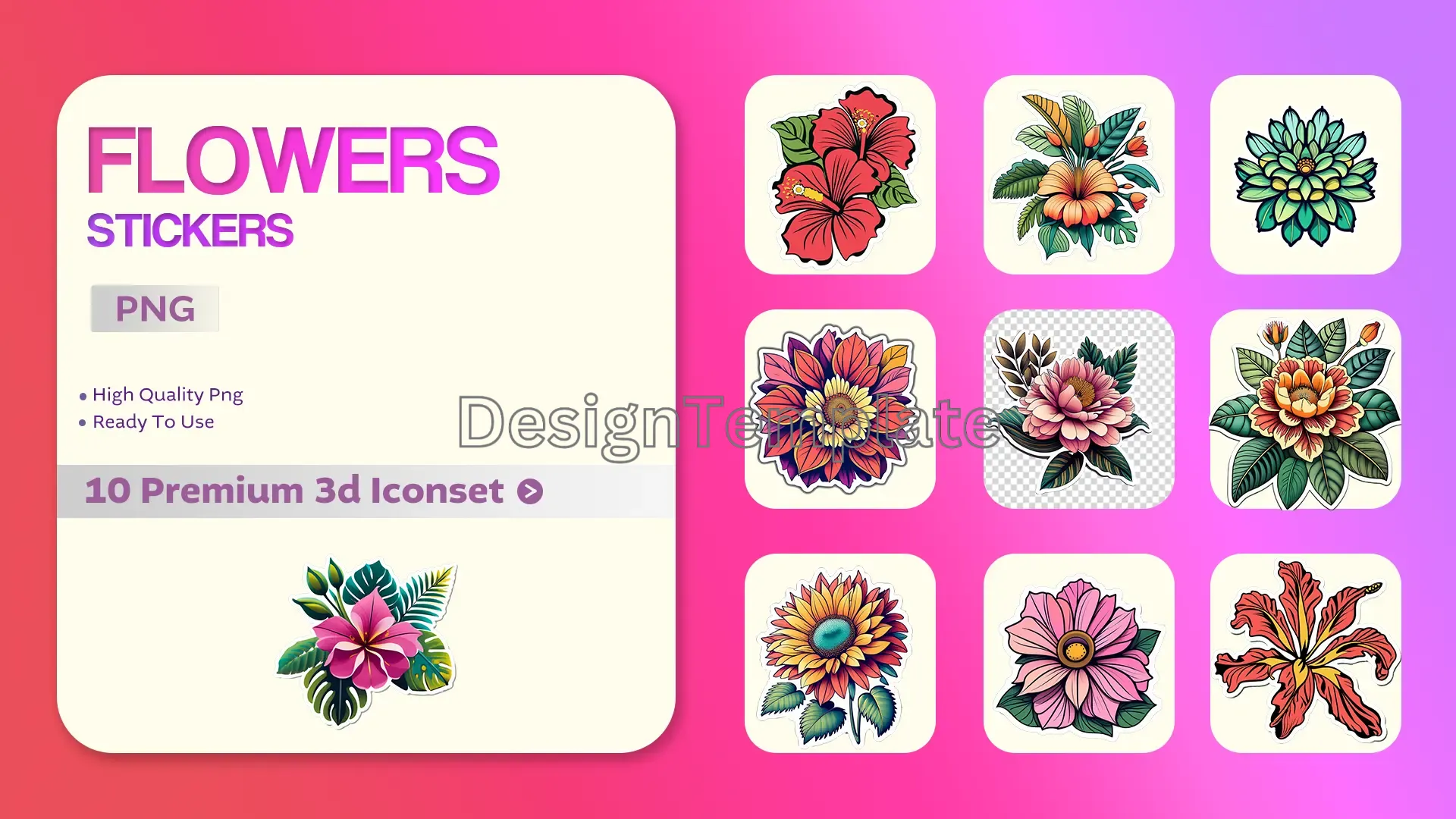 Floral Fantasy Exquisite 3D Flowers Stickers Collection image